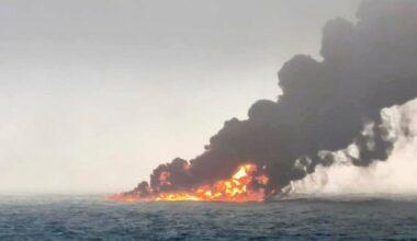 U.S.-flagged tanker, cargo ship in North Sea collision off coast of England, setting both vessels on fire