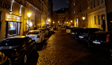 Prague streets at night