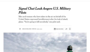 Signal Chat Leak Angers U.S. Military Pilots. Men and women who have taken to the air on behalf of the United States expressed bewilderment after the leak of attack plans. “You’re going to kill somebody,” one pilot said.