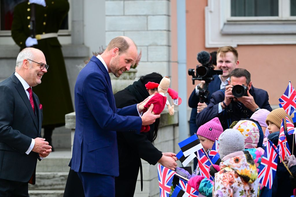Prince William meeting kindergarten children at the Presidential Palace
