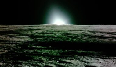 After delivering ten NASA science and technology payloads to the near side of the Moon through NASA’s CLPS (Commercial Lunar Payload Services) initiative and Artemis campaign, Firefly Aerospace’s Blue Ghost Mission 1 lander captured this image of a sunset from the lunar surface.