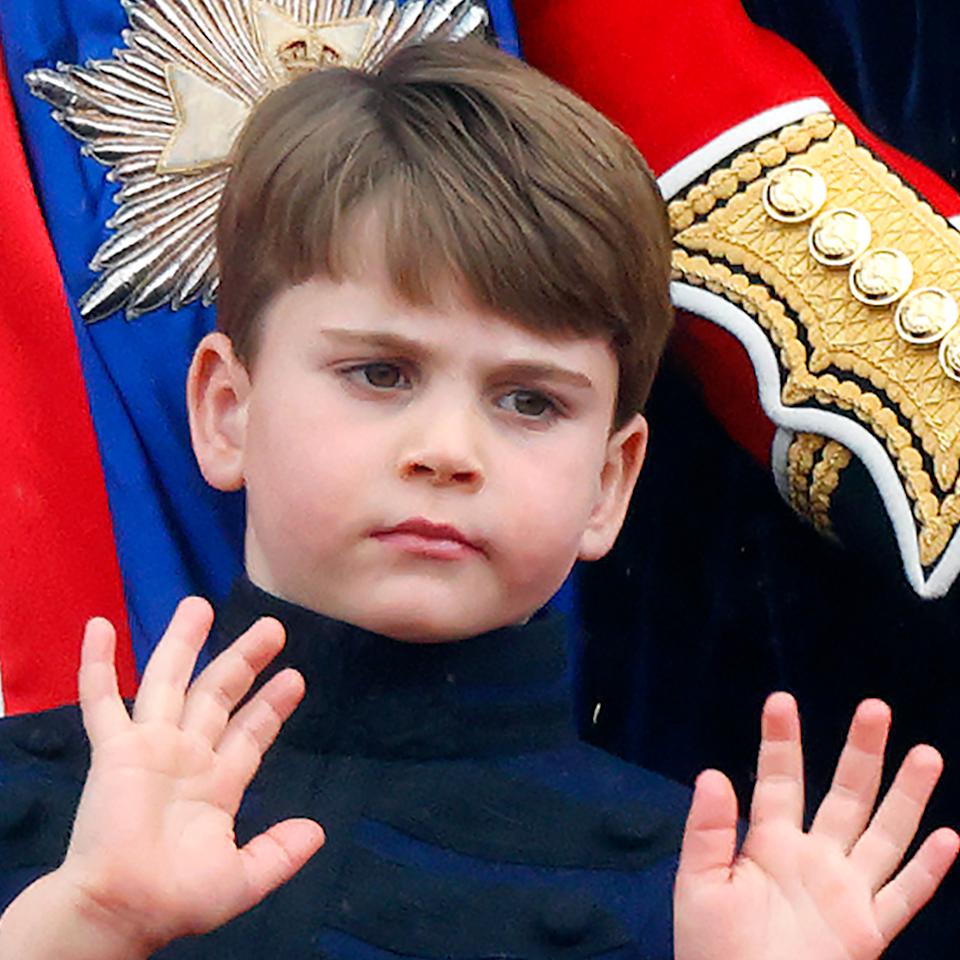  Prince Louis waving at King Charles's coronation. 