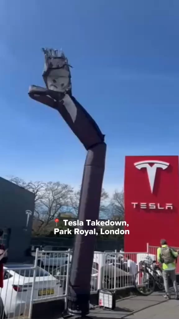 Elon Musk Tesla Takedown Park Royal, London.