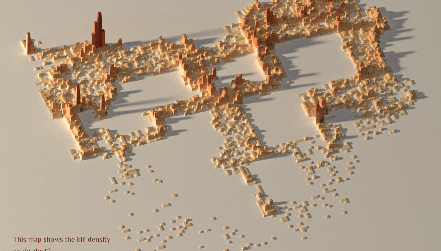[OC] density of the location of the frags in professional CS2 games played on de_dust2