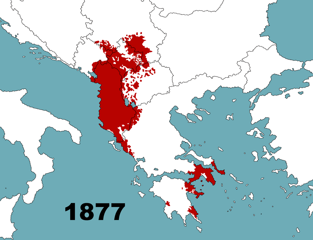 Where Albanians lived 1877-2025