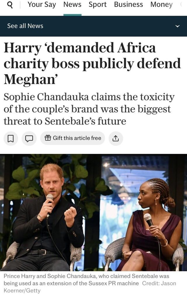 Harry ‘demanded Africa charity boss publicly defend Meghan’