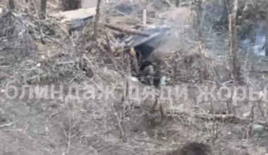 Another Russian war crime: Surrendering Ukrainian soldier executed by Russian soldiers. Konstantynivka direction. March 2025 [NSFW]