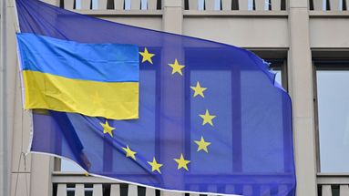 Drapeau Union européenne et Ukraine