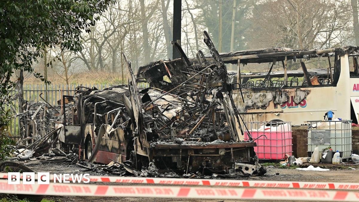 Buses ' burnt to a crisp' in arson attack