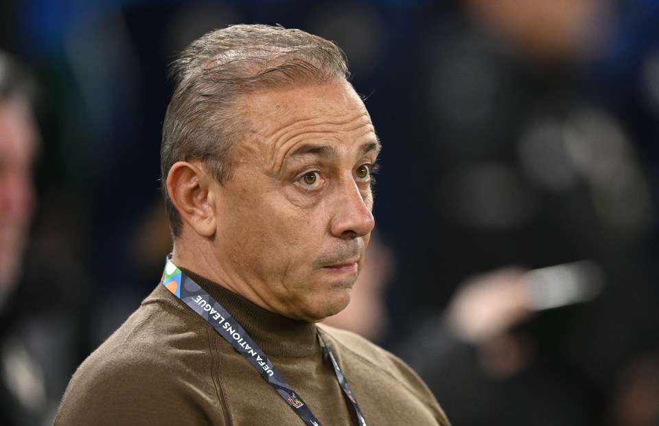 15 October 2024; Bulgaria manager Ilian Iliev before the UEFA Nations League C match between Northern Ireland and Bulgaria at National Stadium at Windsor Park in Belfast. Photo by Ramsey Cardy/Sportsfile