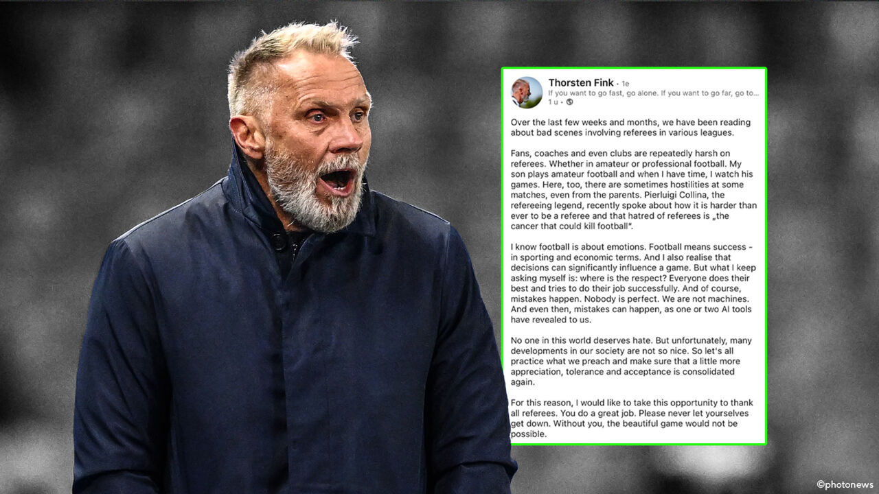 Aan vooravond Play-offs richt Thorsten Fink zich in opvallend bericht tot de refs: "Die haat kan het voetbal doden"