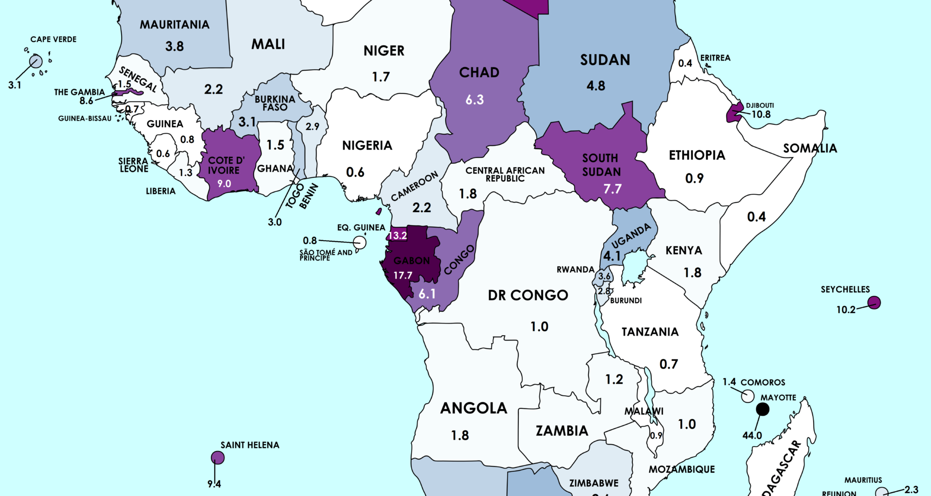 [OC] Immigrants in African countries