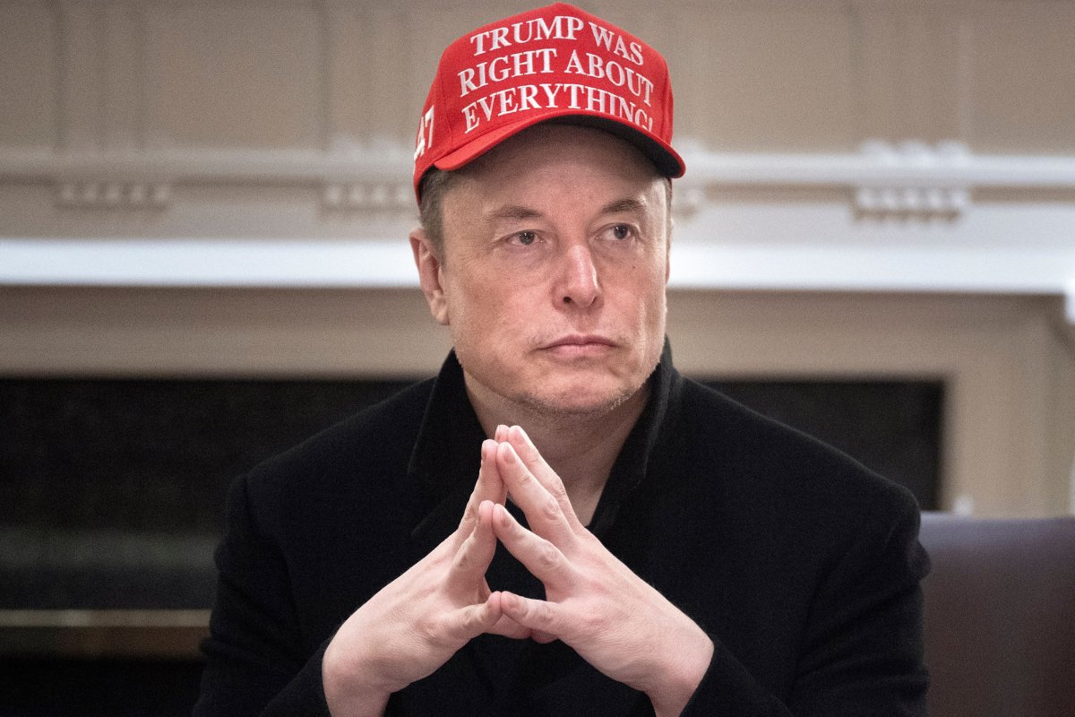  Elon Musk looks on during Cabinet meeting