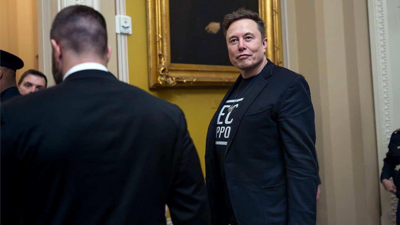 Elon Musk departs the Capitol following a meeting with Senate Republicans, in Washington, Wednesday, March 5, 2025. (AP Photo/J. Scott Applewhite, File)