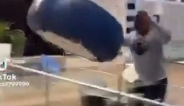 Westfield shoppers escape serious harm as louts hurl furniture from top floor