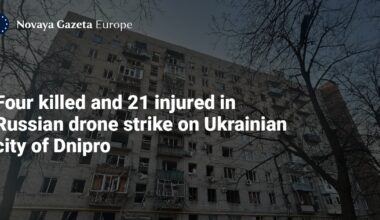 Four killed and 21 injured in Russian drone strike on Ukrainian city of Dnipro — Novaya Gazeta Europe