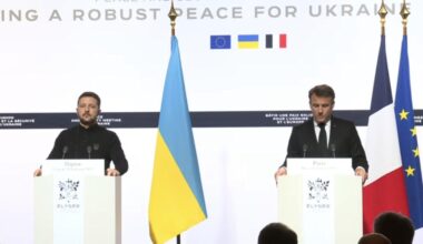 The French President announced an additional €2 billion military aid package at a joint press conference with Zelensky.