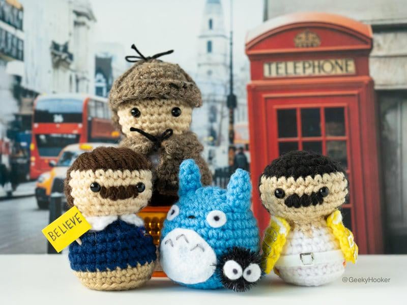 I like to crochet little characters and leave them for strangers to find! I'm visiting London next week, find one of these little guys and it's yours to keep!