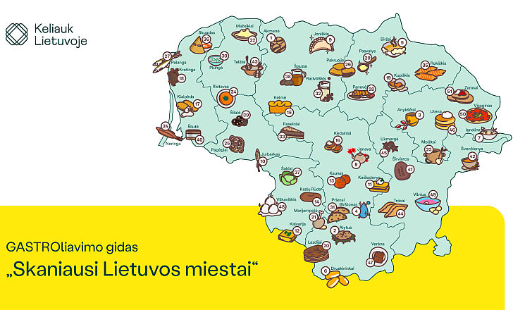 GASTROlėms po Lietuvą – žemėlapis „Skaniausi Lietuvos miestai“