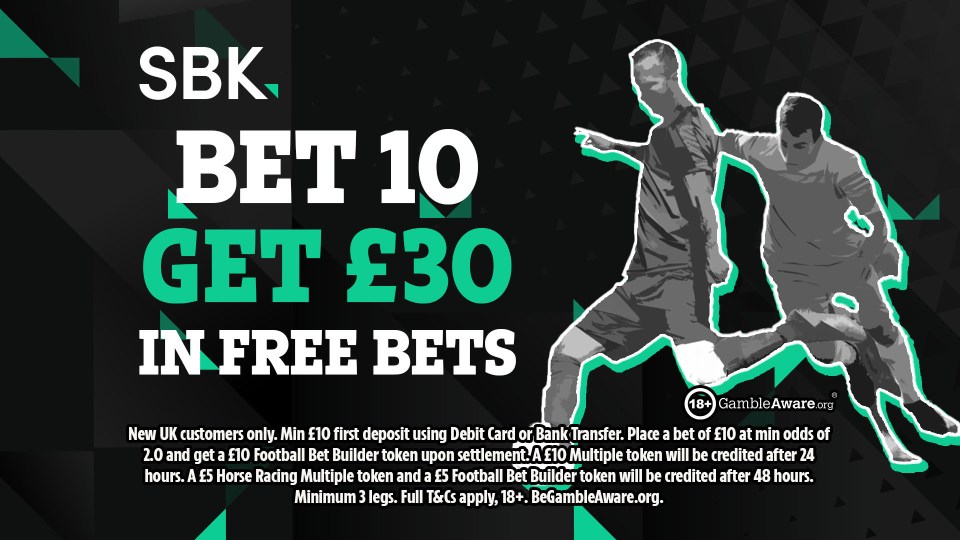 Bet £10 and get £30 in free bets with SBK