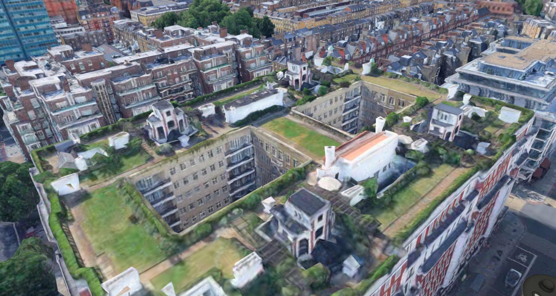 Are these houses and gardens on the roof of a building? (Baker Street & Marylebone Road)