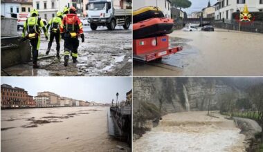 Maltempo, allerta rossa in Toscana ed Emilia-Romagna. Fiumi sotto osservazione. DIRETTA