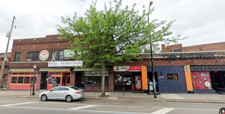 business district at Highland Square