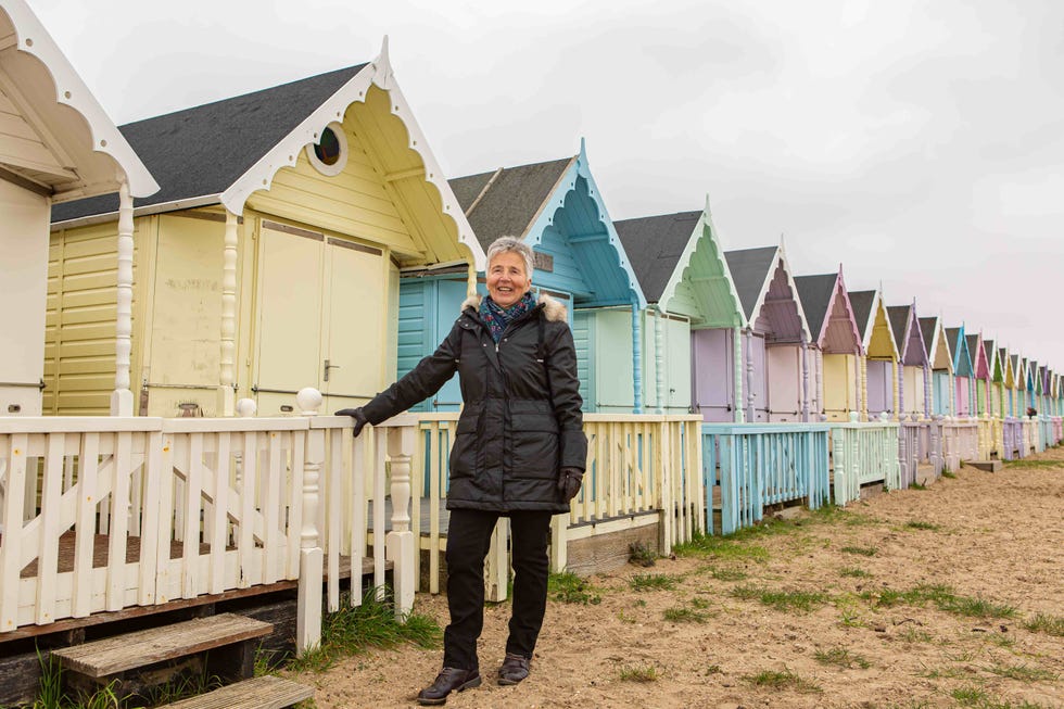 mersea resident hilkka fraser at mersea island beach