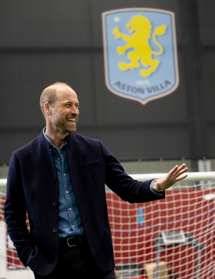 Prince William at Aston Villa's training ground.