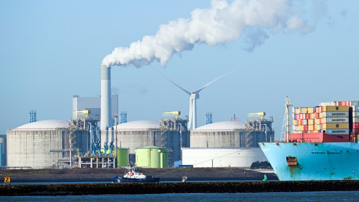 Ships beside LNG terminal