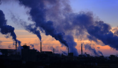 Factory smokestacks