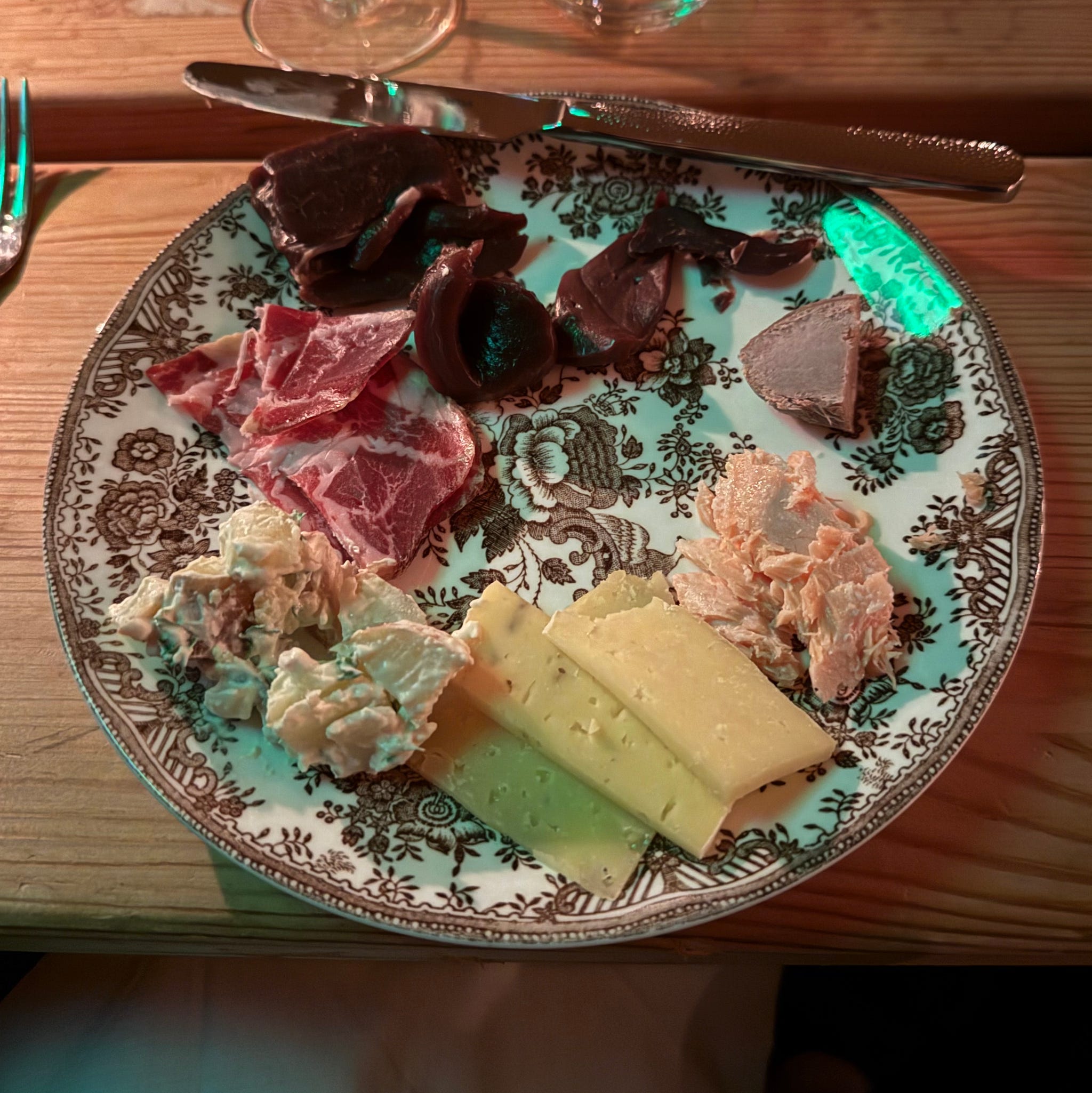 swedish dinner including reindeer heart and tongue