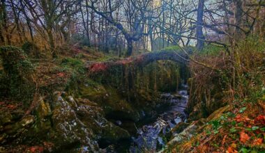 The Penmachno bridge in Snowdonia a 17th century packhorse bridge