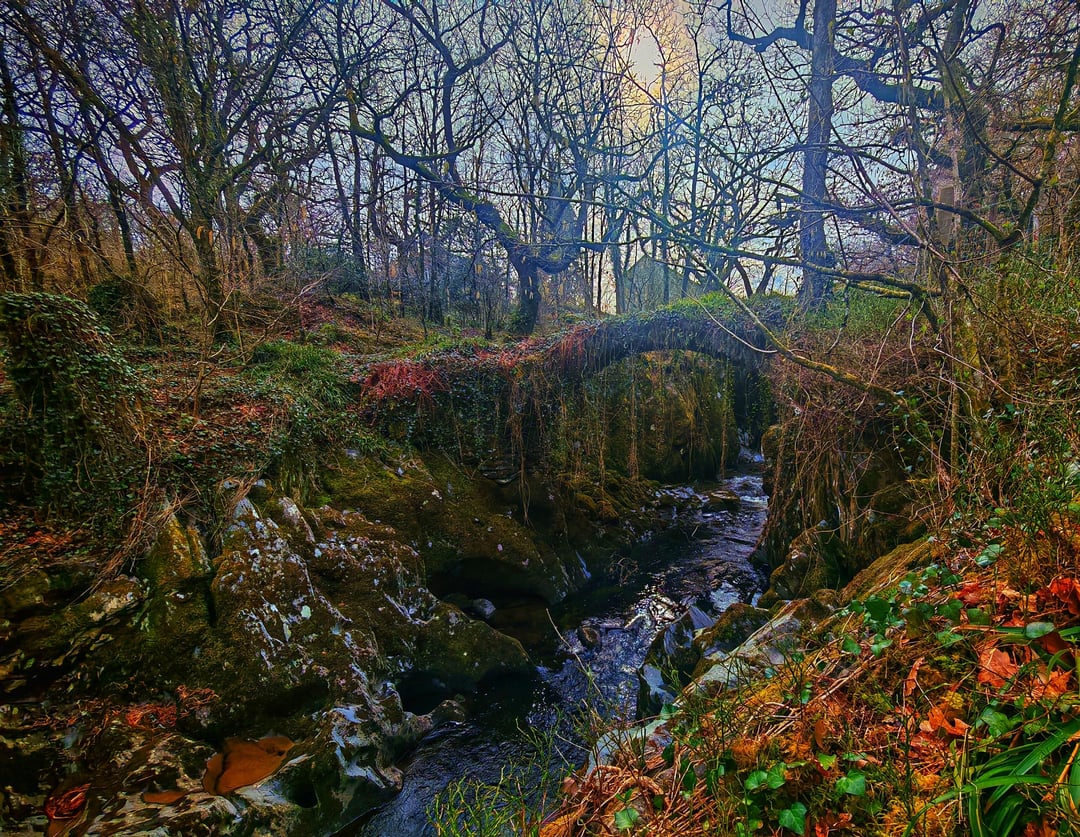 The Penmachno bridge in Snowdonia a 17th century packhorse bridge