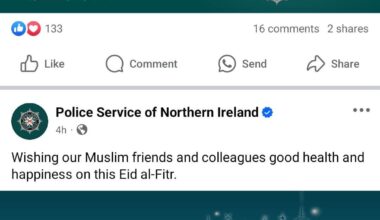 Isn't it nice that the PSNI have to turn their comments off