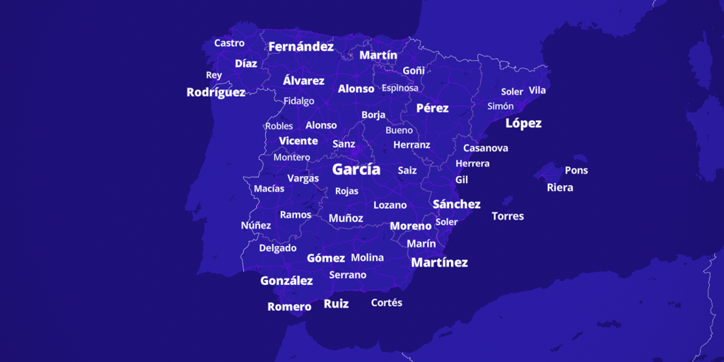 El mapa de los apellidos de España, municipio a municipio