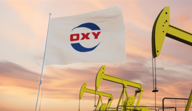 Occidental Petroleum Oil Rig and Flag