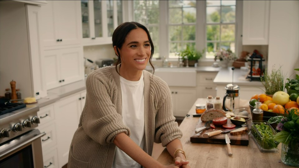 Meghan, Duchess of Sussex, in a kitchen scene from *With Love, Meghan*.