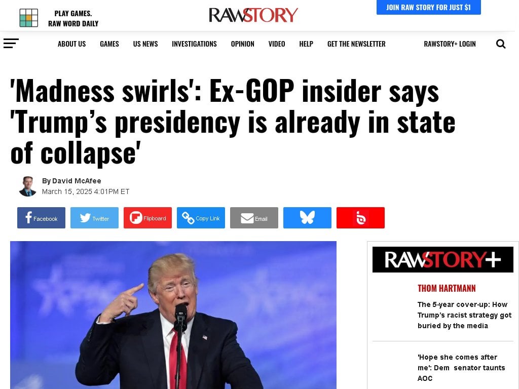 “Madness swirls”, ex-GOP insider says Trump presidency already in a state of collapse