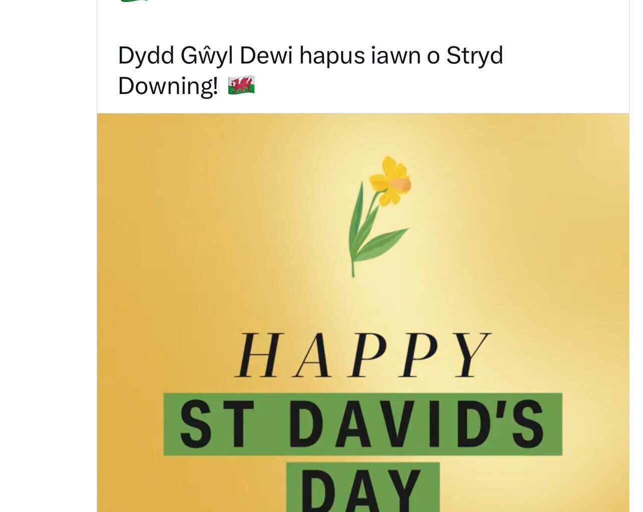 Prime Minister Keir Starmer wishes Wales a happy St David’s day 🏴󠁧󠁢󠁷󠁬󠁳󠁿