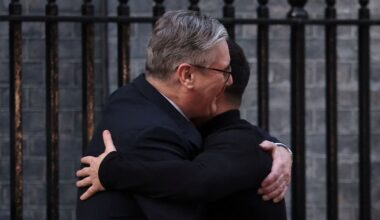Starmer hugs Zelenskyy ahead of crisis talks at number 10