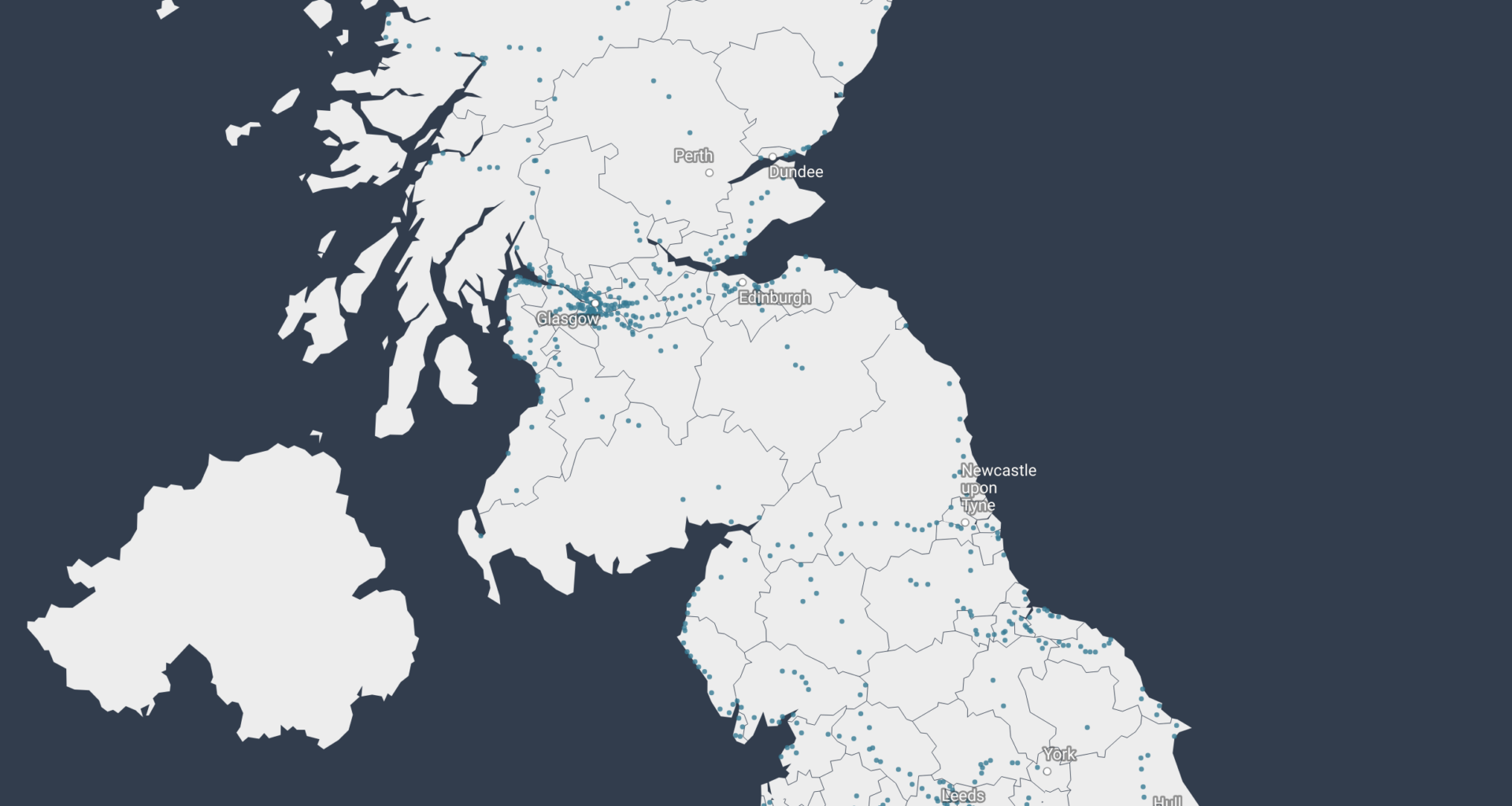 Location of all UK train stations [OC]