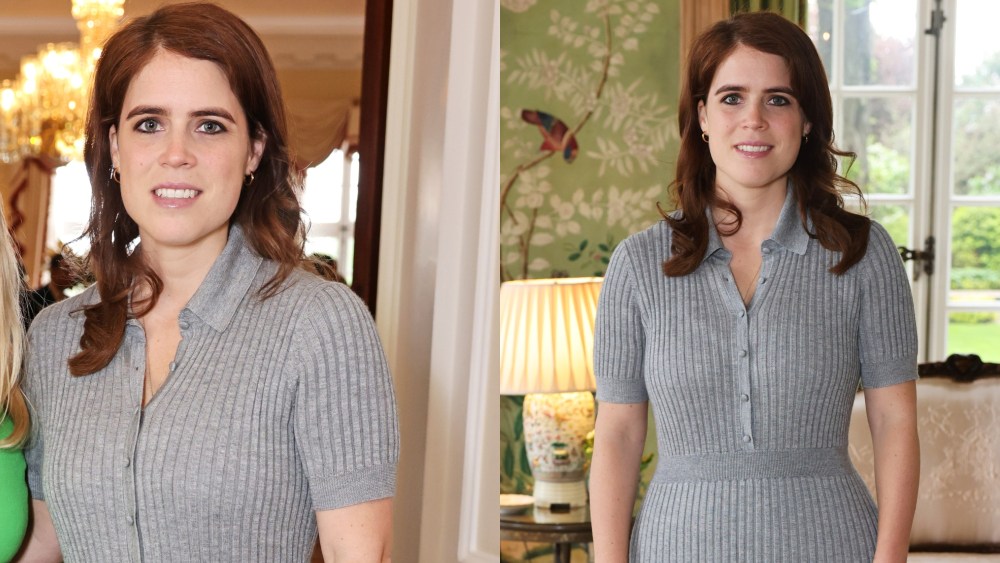 Princess Eugenie attends a reception and panel discussion on the fashion industry's commitment to sustainability on April 11
