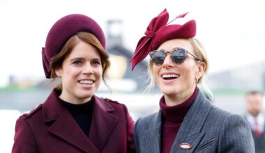 Princess Eugenie and Zara Tindall Twin in Burgundy at Race Track
