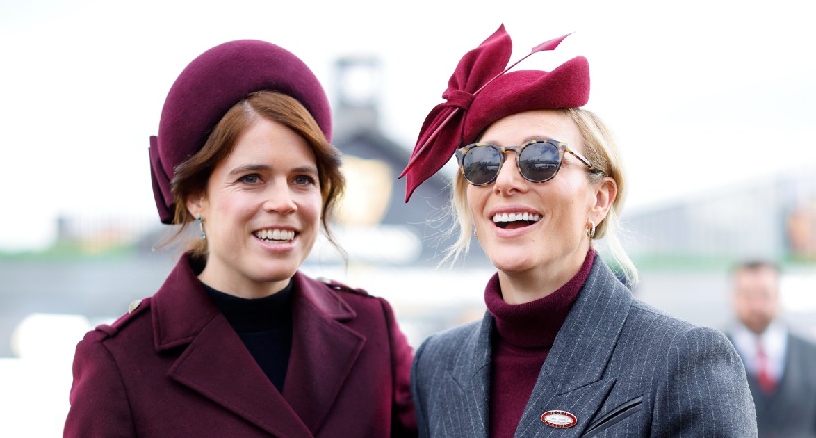 Princess Eugenie and Zara Tindall Twin in Burgundy at Race Track