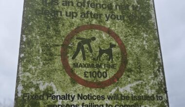 Some sign-cleaning in Antrim today, was going great until I miscalculated the wipe supply. I'll be back to complete the back of the last sign. It will annoy me otherwise.