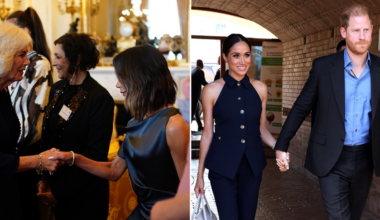 Victoria Beckham curtseys to Queen Camilla at Buckingham Palace amid feud with Meghan Markle and Prince Harry