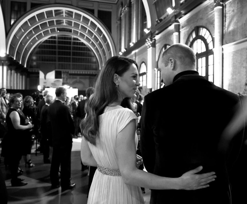 Black and white photo of Kate and William at the Earthshot Prize.