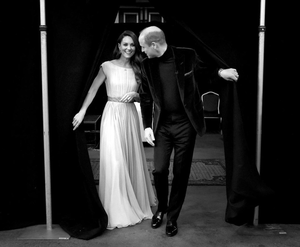 Black and white photo of Kate and William at the Earthshot Prize.