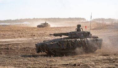NATO Multinational Battle Group in Lithuania during live-fire training.